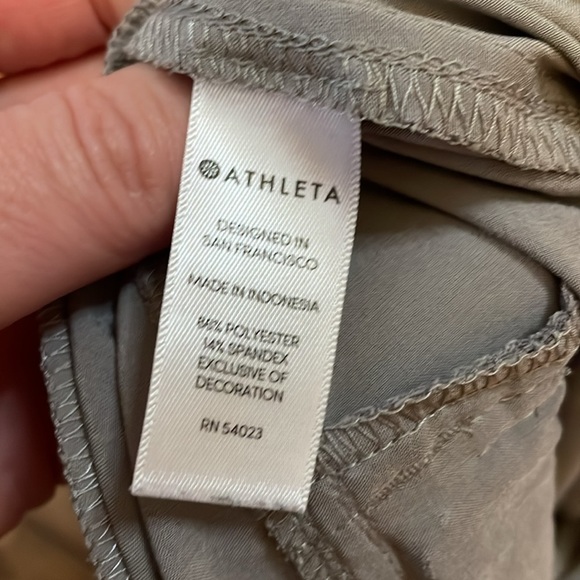 Athleta women’s pants 10 medium grey athletic pockets drawstring stretch casual - Picture 6 of 8